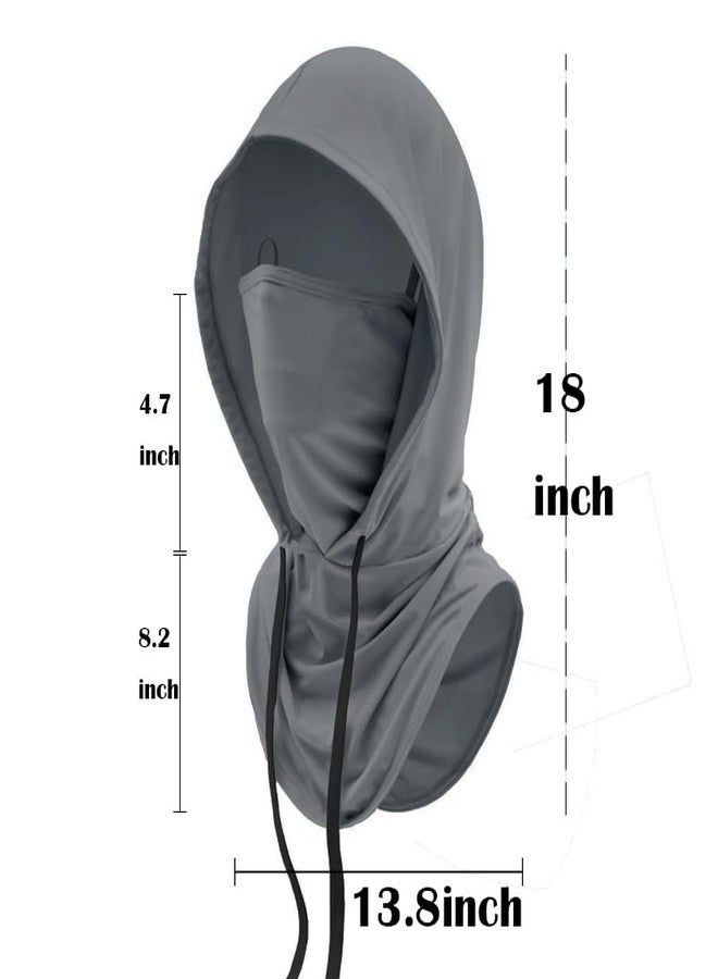 M-YOUNG UV Protective Cooling Balaclava Hood - Breathable Full Head Mask Face Cover for Men & Women Outdoor Activities (US, Alpha, One Size, Darkgray+LightGray) - Image 2